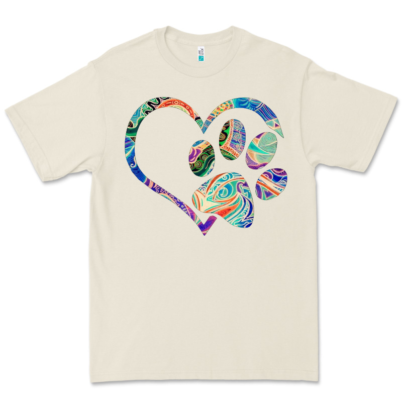 Dog Paw Print Tie Dye Rainbow Dog Lover Rescue Retro 70s T Shirt Premium Tee by linhVisuals | Teevron