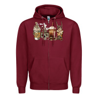 Burgundy skeleton coffee Zipper Hoodie - Jasminsmagicworld