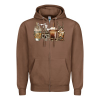 Chestnut skeleton coffee Zipper Hoodie - Jasminsmagicworld