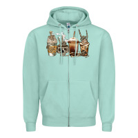 Seafoam skeleton coffee Zipper Hoodie - Jasminsmagicworld