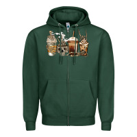 Sports Green skeleton coffee Zipper Hoodie - Jasminsmagicworld