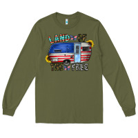 Army Green land of the free Long Sleeve Tee - CowhideDigitalArt