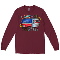 Burgundy land of the free Long Sleeve Tee - CowhideDigitalArt