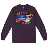 Plum land of the free Long Sleeve Tee - CowhideDigitalArt