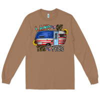 Toasted Coconut land of the free Long Sleeve Tee - CowhideDigitalArt
