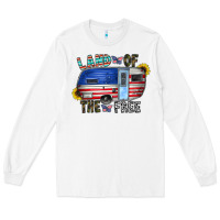 White land of the free Long Sleeve Tee - CowhideDigitalArt