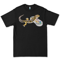 Black leopard gecko playing video game lizard & reptiles gamers t shirt Premium Tee - linhVisuals