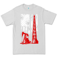 Dove Grey oilfield shirt   us flag oil rig shirt Premium Tee - linhVisuals