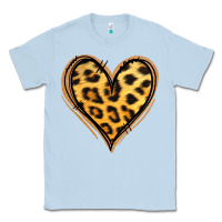 Dusty Blue gold glitter leopard heart Classic Tee - Jasminsmagicworld
