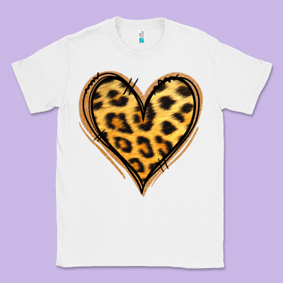 Gold Glitter Leopard Heart Classic Tee Designed By Jasminsmagicworld