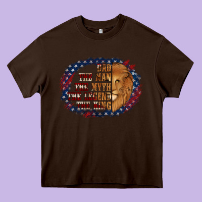 Dad The Man American Flag Heavy Core Tee Designed By Jasminsmagicworld