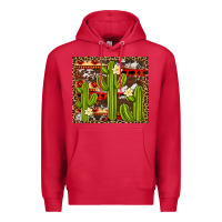 Cardinal aztec cowhide cactus background Premium Hoodie - Artiststas