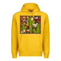 Lemon aztec cowhide cactus background Premium Hoodie - Artiststas