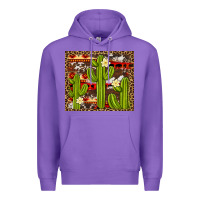 Purple aztec cowhide cactus background Premium Hoodie - Artiststas