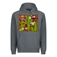Rock aztec cowhide cactus background Premium Hoodie - Artiststas
