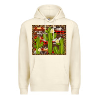 Sandshell aztec cowhide cactus background Premium Hoodie - Artiststas