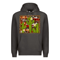 Smoke aztec cowhide cactus background Premium Hoodie - Artiststas