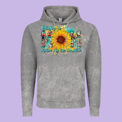 Being A Mom Makes My Life Complete Vintage Hoodie Designed By Racoondesign