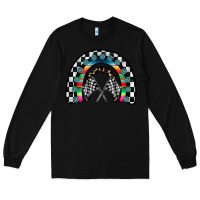 Black Racing Rainbow Long Sleeve Tee - CowhideDigitalArt