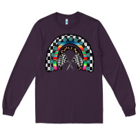 Plum Racing Rainbow Long Sleeve Tee - CowhideDigitalArt