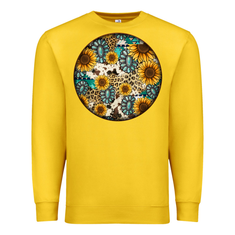 Western Pattern Circle Earrings Premium Sweatshirt by Jasminsmagicworld | Teevron