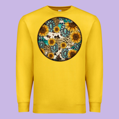 Western Pattern Circle Earrings Premium Sweatshirt Designed By Jasminsmagicworld