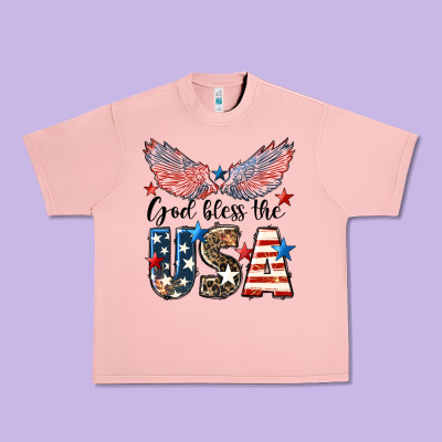 Western God Bless The Usa 4th Of July Urban Heavy Tee Designed By Lillyallendesigns