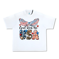 White Western God Bless The USA 4th of July Urban Heavy Tee - LillyAllenDesigns