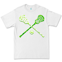 White funny lacrosse st patricks day boys men shamrock ball t shirt Premium Tee - linhVisuals