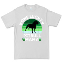 Dove Grey funny st patrick's day one lucky pitbull mama pitbulldog t shirt Premium Tee - linhVisuals