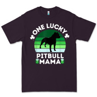Plum funny st patrick's day one lucky pitbull mama pitbulldog t shirt Premium Tee - linhVisuals
