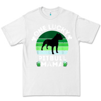 White funny st patrick's day one lucky pitbull mama pitbulldog t shirt Premium Tee - linhVisuals