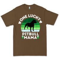 Cacao funny st patrick's day one lucky pitbull mama pitbulldog t shirt Premium Tee - linhVisuals