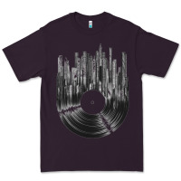 Plum vinyl record cityscape Premium Tee - linhVisuals