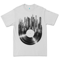 Dove Grey vinyl record cityscape Premium Tee - linhVisuals