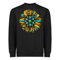 Black turquoise leopard sunflower Heavyweight Sweatshirt - Jasminsmagicworld