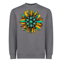 Storm turquoise leopard sunflower Heavyweight Sweatshirt - Jasminsmagicworld