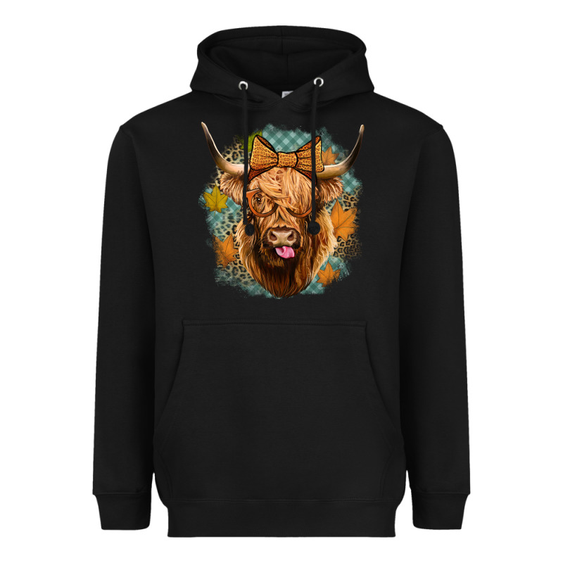 Fall Highland Cow Heavyweight Hoodie by Jasminsmagicworld | Teevron