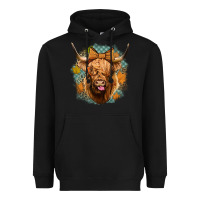 Black fall highland cow Heavyweight Hoodie - Jasminsmagicworld