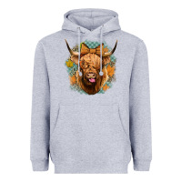 Heather Grey fall highland cow Heavyweight Hoodie - Jasminsmagicworld