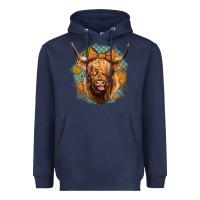 Navy fall highland cow Heavyweight Hoodie - Jasminsmagicworld