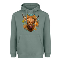 Sage fall highland cow Heavyweight Hoodie - Jasminsmagicworld