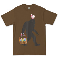 Cacao funny bigfoot easter design with easter basket and bigfoot t shirt Premium Tee - linhVisuals