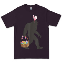 Plum funny bigfoot easter design with easter basket and bigfoot t shirt Premium Tee - linhVisuals