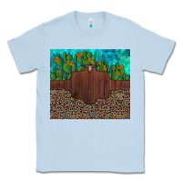 Dusty Blue custom cactus and sunflowers leopard turquoise Classic Tee - Artiststas