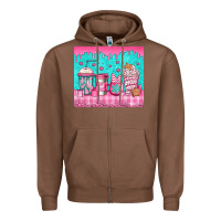 Chestnut pink christmas coffee Zipper Hoodie - Jasminsmagicworld