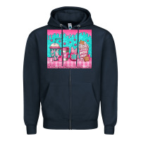 Navy pink christmas coffee Zipper Hoodie - Jasminsmagicworld
