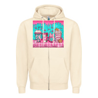 Sandshell pink christmas coffee Zipper Hoodie - Jasminsmagicworld
