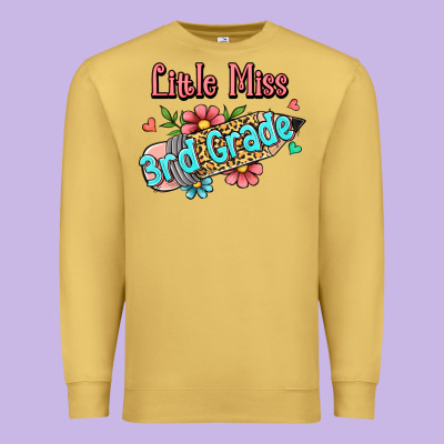 Little Miss Third Grade Premium Sweatshirt Designed By Jasminsmagicworld