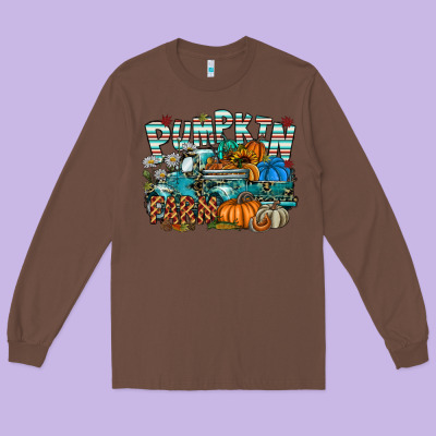 Pumpkin Farm Long Sleeve Tee Designed By Sublimationcraftshop